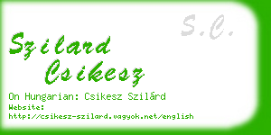 szilard csikesz business card